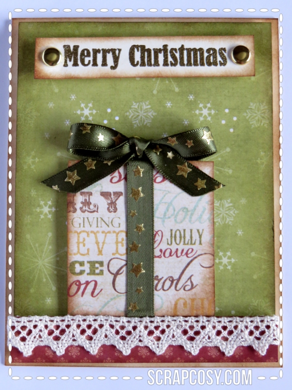 20150908 - Christmas cards 2015 collection paper -present - front - scrapcosy